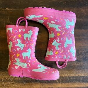 Western Chief Pink Unicorn Dance Rain Boots little girls size 1 used